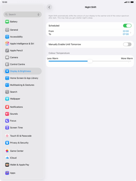 Press the indicator next to 