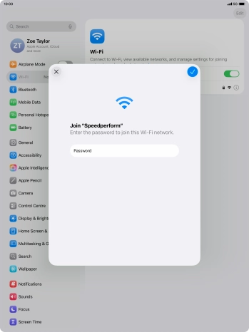 Press the confirm icon.