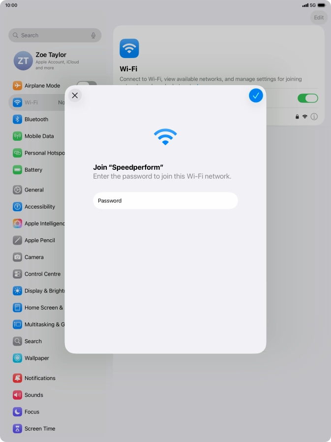 Press the confirm icon.