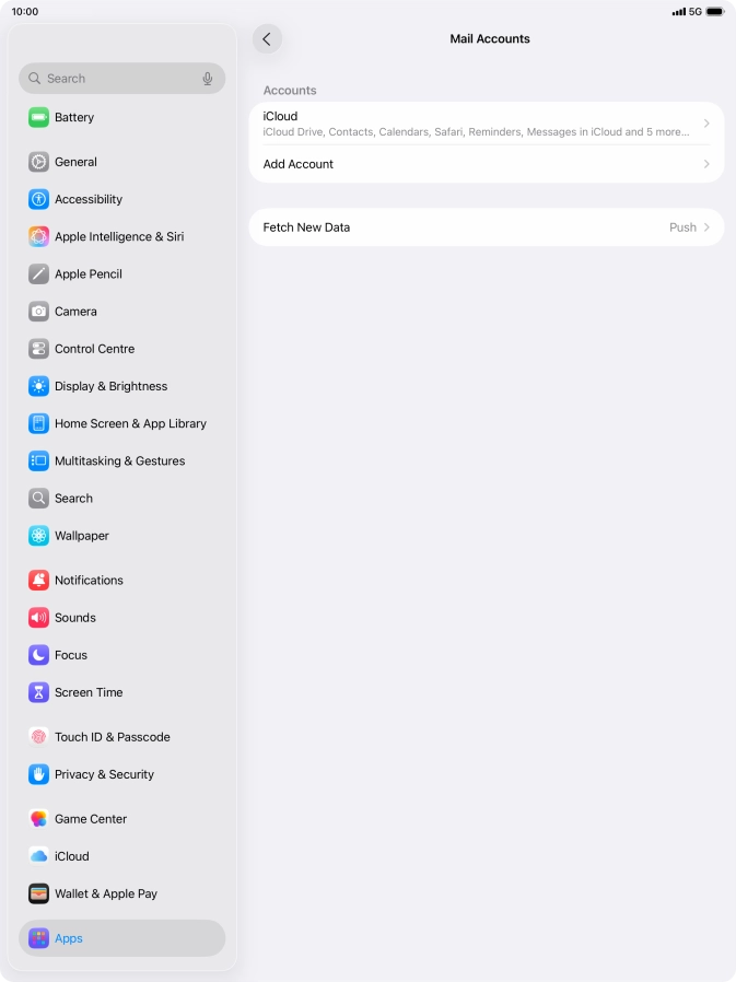Press Add Account. Press Add Account.