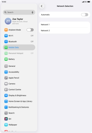 If you turn off the function, press the required network.