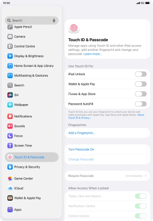 Press Add a Fingerprint... and follow the instructions on the screen to add your fingerprint.