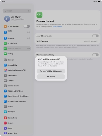 If Wi-Fi is turned off, press Turn on Wi-Fi and Bluetooth. If Wi-Fi is turned off, press Turn on Wi-Fi and Bluetooth.