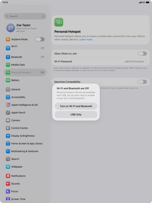 If Wi-Fi is turned off, press Turn on Wi-Fi and Bluetooth. If Wi-Fi is turned off, press Turn on Wi-Fi and Bluetooth.