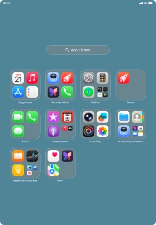 Press the required app. Press the required app.