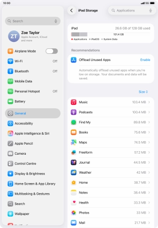Press the required app.