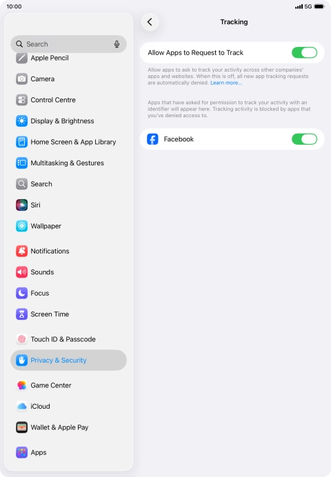 Press the indicator next to 