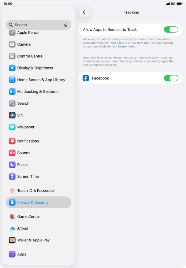 Press the indicator next to 