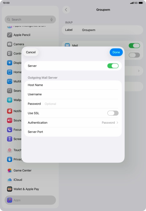 Press the indicator next to 