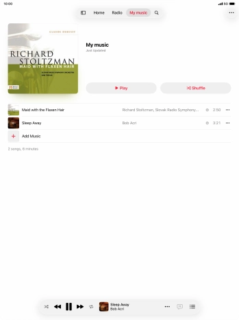 Press the song title. Press the song title.