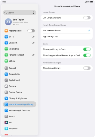 Press the indicator next to 