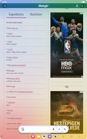 Press the translation icon.