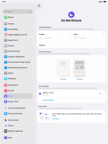 Press People and follow the instructions on the screen to select which contacts you would like to receive calls and notifications from when Do Not Disturb is turned on.