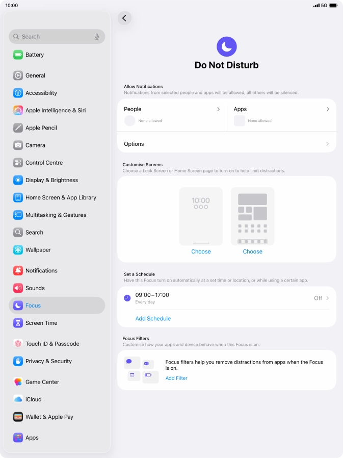 Press People and follow the instructions on the screen to select which contacts you would like to receive calls and notifications from when Do Not Disturb is turned on.