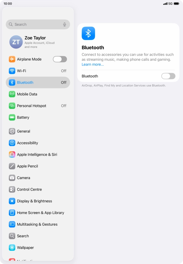 Press the indicator next to 