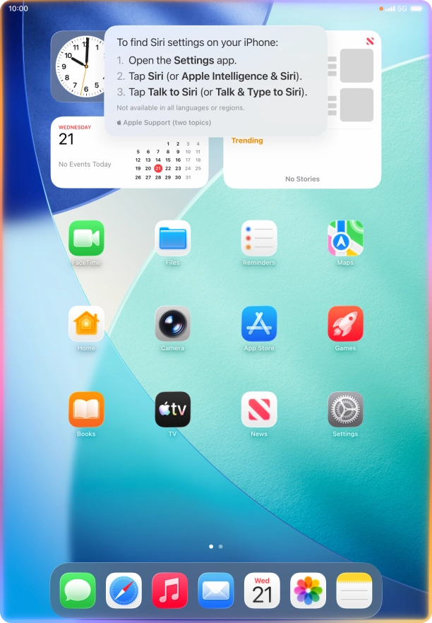 Ask questions about functions and settings on your tablet.