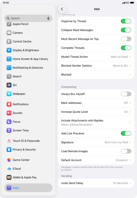 Press Default Account.