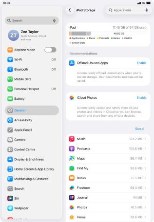 Press the required app.