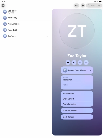 Press the new contact icon. Press the new contact icon.