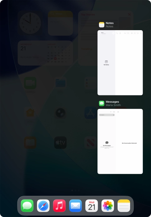 Slide upwards on the required application to end it. Slide upwards on the required application to end it.
