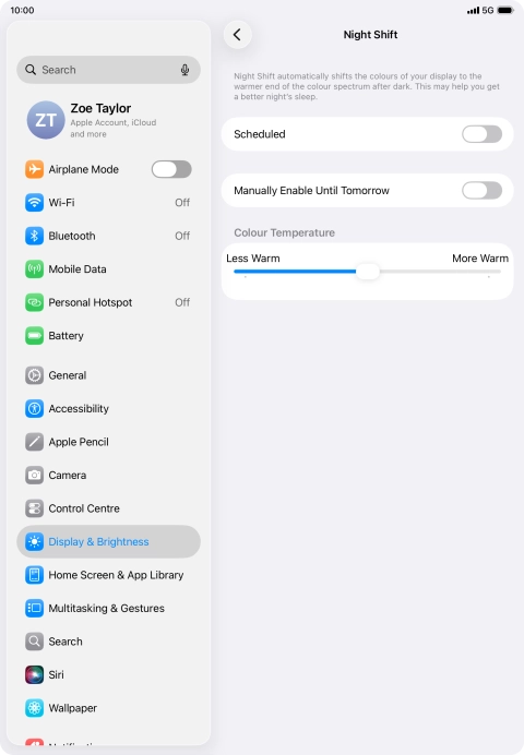 Press the indicator next to 