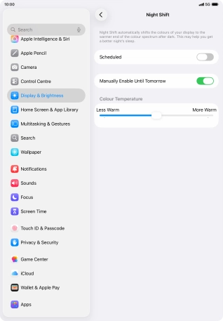 Press and drag the indicator below 