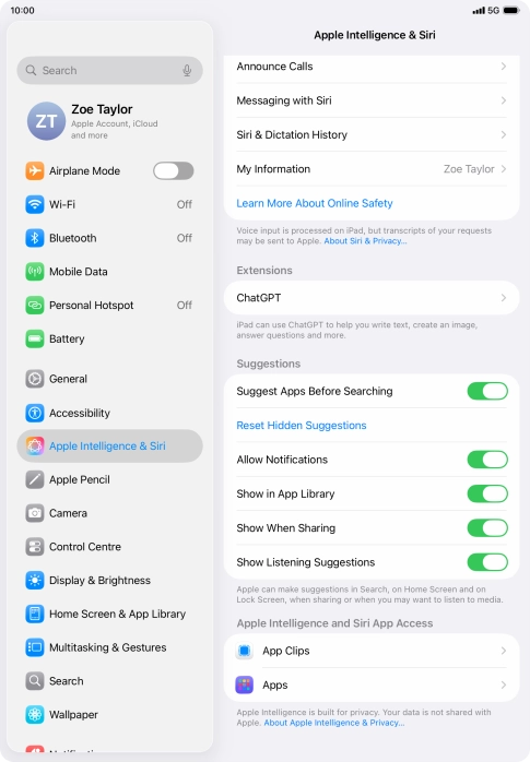 Press the required app. Press the required app.