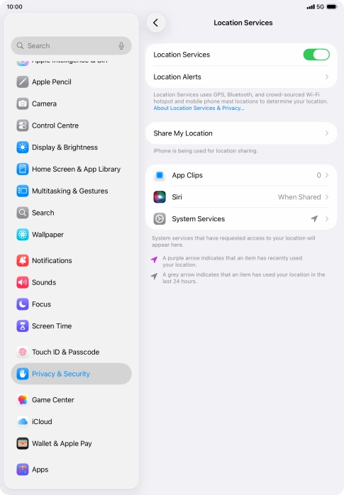 Press the required app.