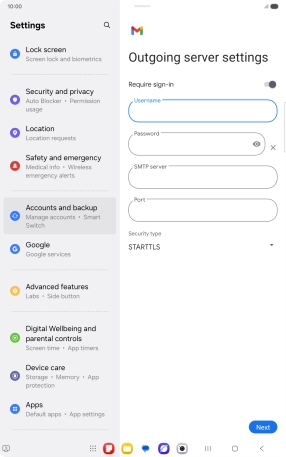 Press the field below 
