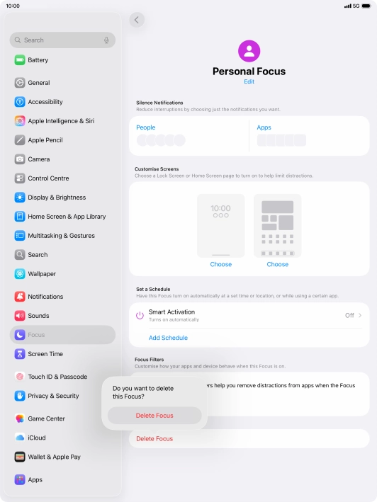 Press Delete Focus. Press Delete Focus.