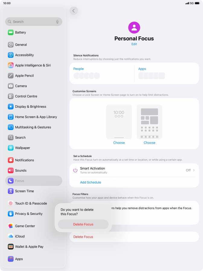 Press Delete Focus. Press Delete Focus.