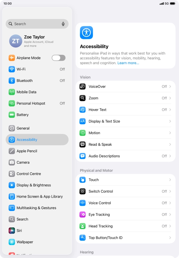 Press Display & Text Size.