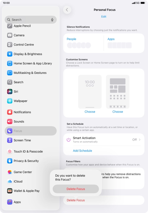 Press Delete Focus. Press Delete Focus.