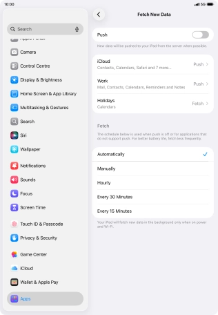 If you turn off the function, press the required setting.