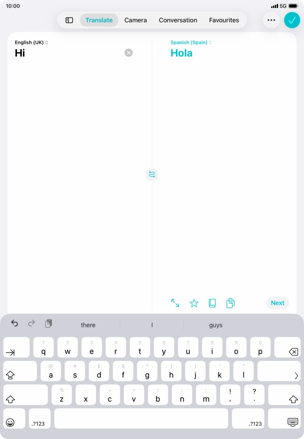 Press the enter icon.