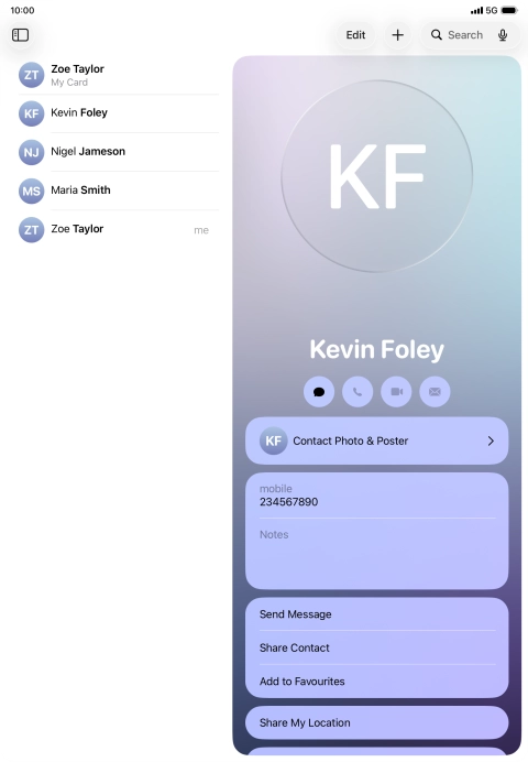 Press the new contact icon.