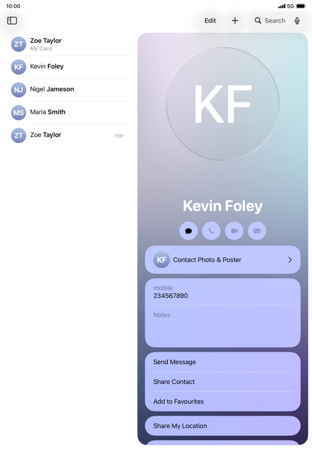 Press the new contact icon.
