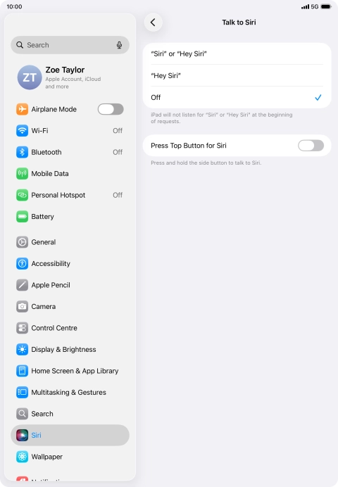 Press the indicator next to 