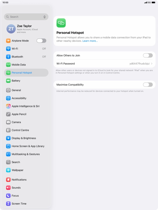 Press Wi-Fi Password and key in the required password. Press Wi-Fi Password and key in the required password.