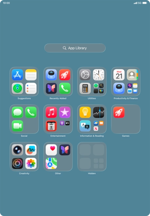 The app is now placed in the Hidden folder in the App Library.