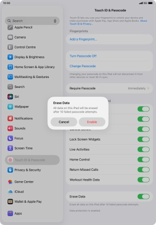 If you turn on the function, press Enable.