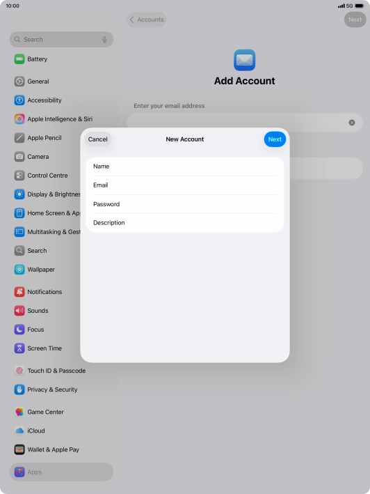 Press Description and key in the required name. Press Description and key in the required name.