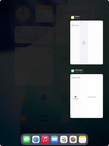 Slide upwards on the required application to end it.