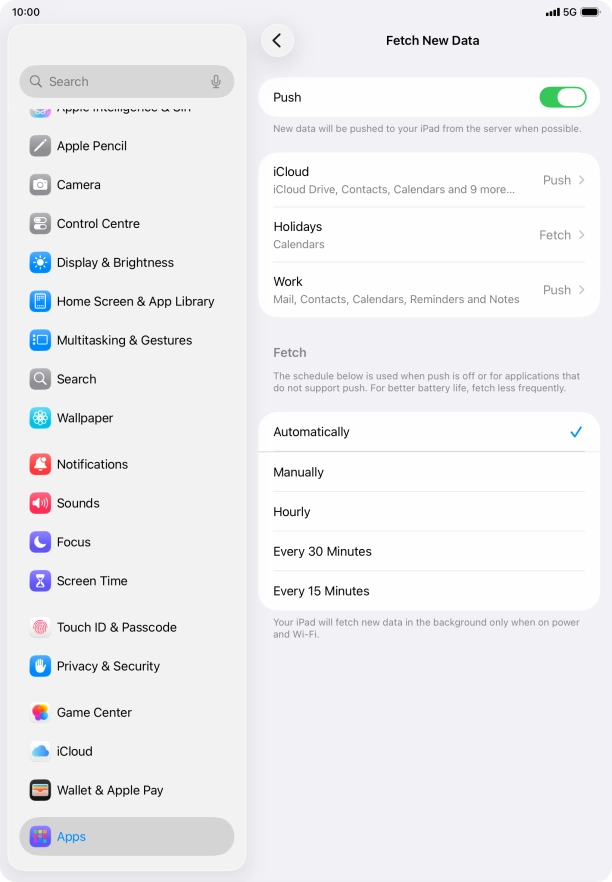 Press the indicator next to 