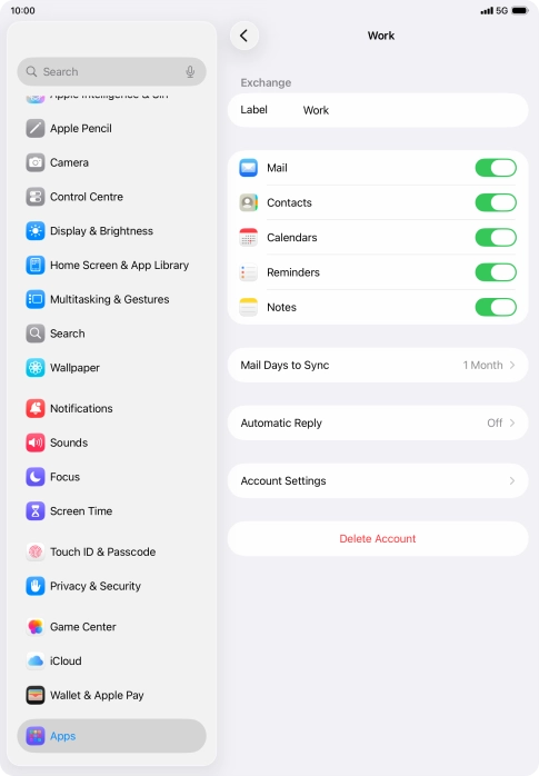 Press Delete Account.