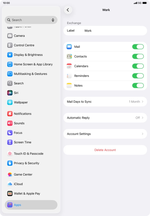 Press Delete Account.
