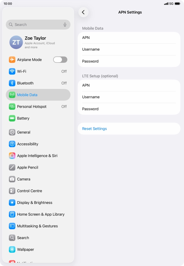 Press APN and key in wap.vodafone.co.uk.