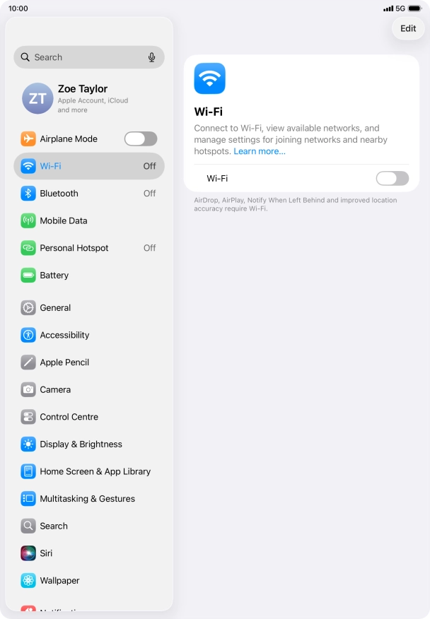 Press the indicator next to 