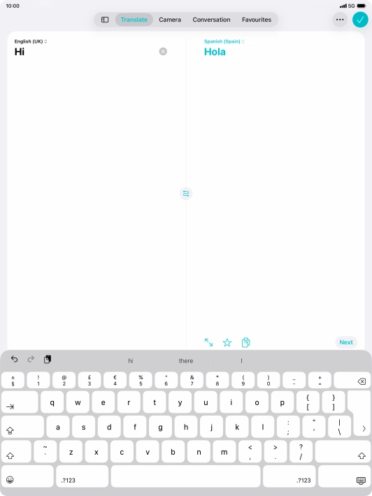 Press the enter icon.