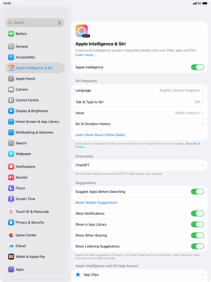 Press the indicator next to 